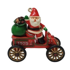 1979 Here Comes Santa Number 1 in Series Santa's Motor Car Hallmark Ornament